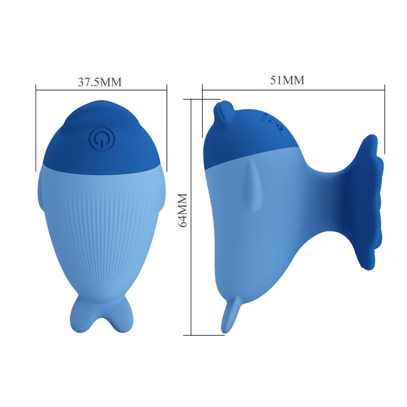 Pretty Love-Dolphin Mini Vibratore Ricaricabile Blu · Vibratori (immagine 8)