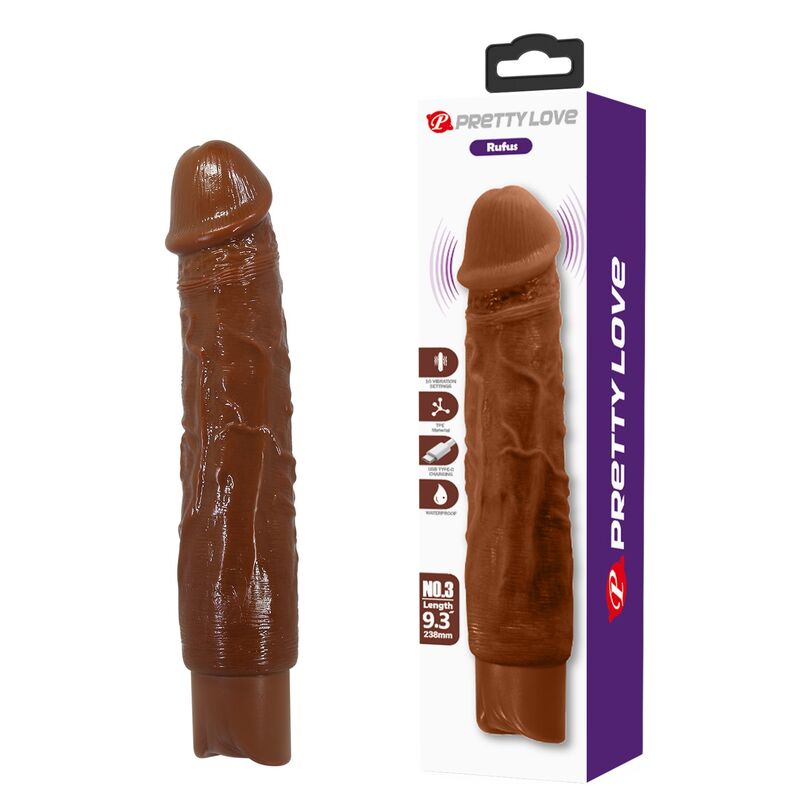 Pretty Love-Duke Vibrator Realist 23,5 cm Marrone