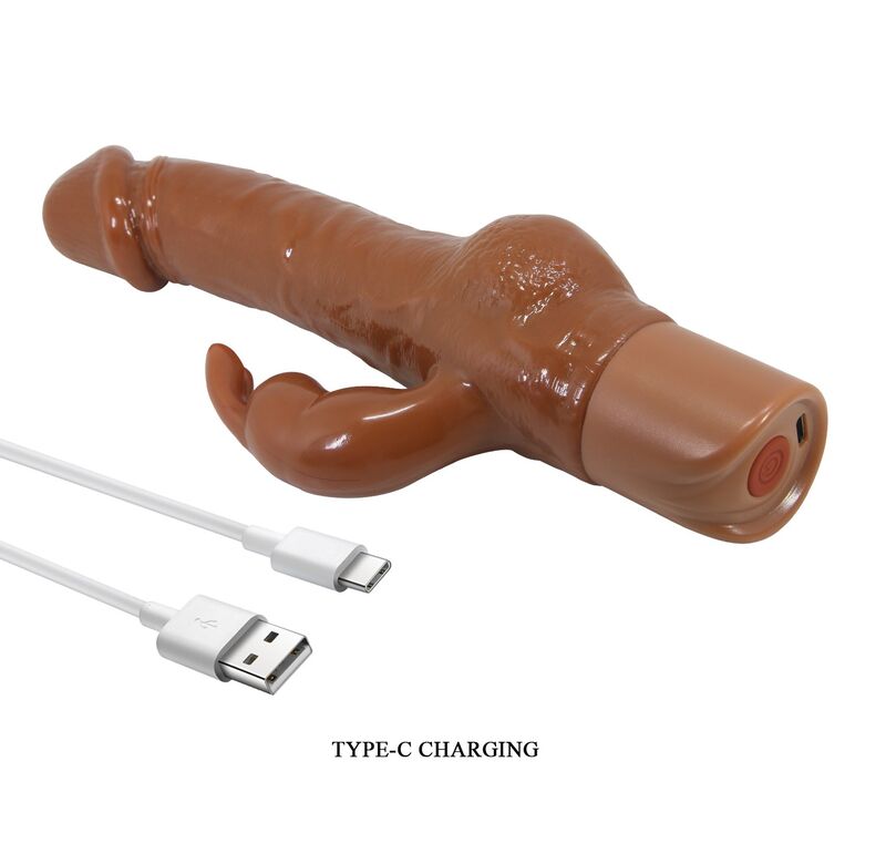 Pretty Love-Ellison Vibrator Rabbit Realist 22,6 cm Marrone · Vibratori (imaginea 7)