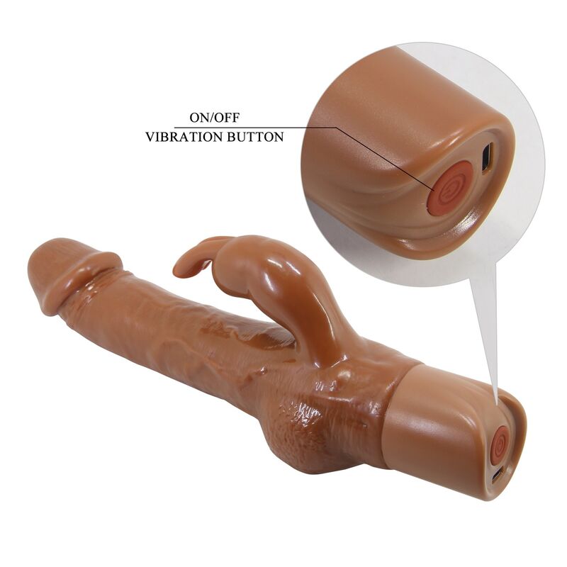 Pretty Love-Ellison Vibrator Rabbit Realist 22,6 cm Marrone · Vibratori (imaginea 5)