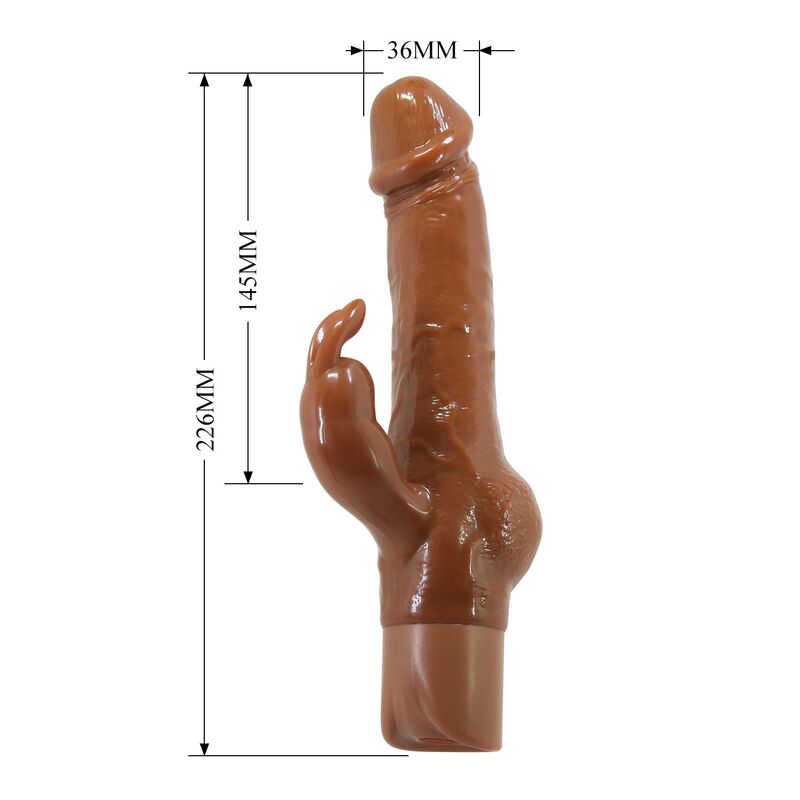 Pretty Love-Ellison Vibrator Rabbit Realist 22,6 cm Marrone · Vibratori (imaginea 6)
