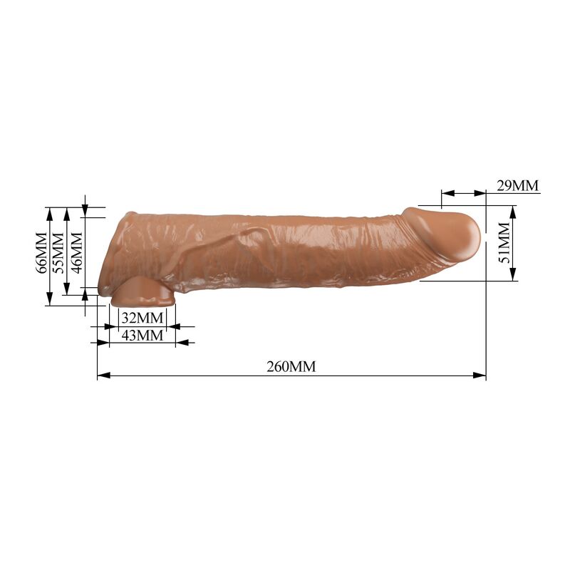 Pretty Love-Guaina Estensione regolabile 26 cm Naturale · Anelli & Guaine per pene (immagine 9)