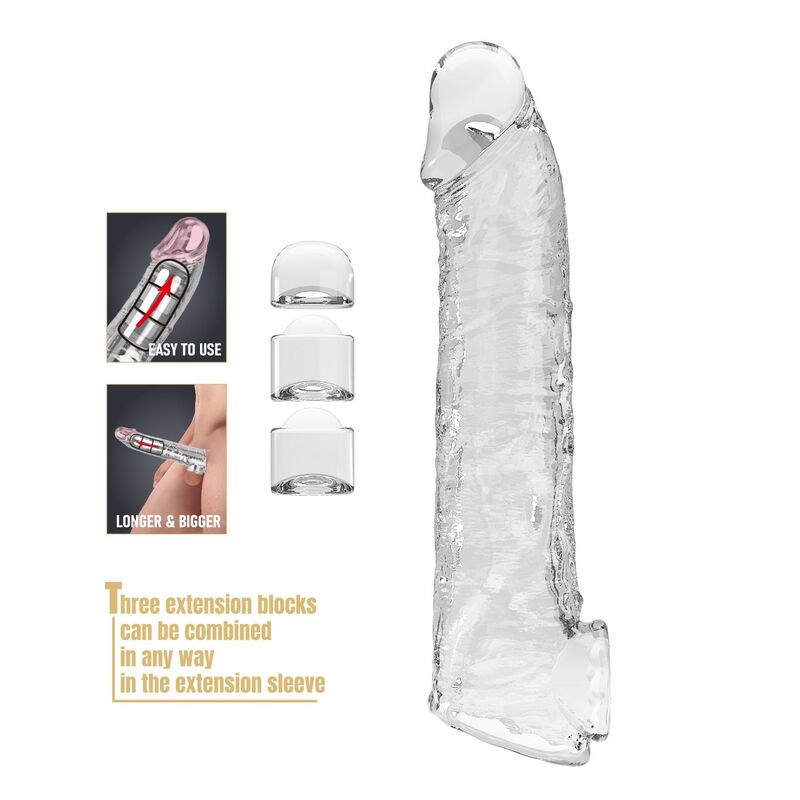Pretty Love-Guaina Estensione regolabile 26 cm Trasparente · Anelli & Guaine per pene (imaginea 8)