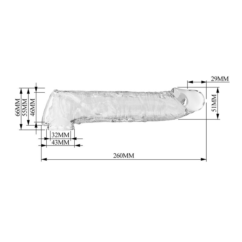 Pretty Love-Guaina Estensione regolabile 26 cm Trasparente · Anelli & Guaine per pene (imaginea 7)
