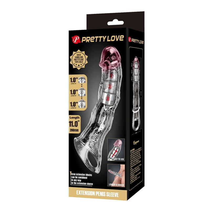 Pretty Love-Guaina Estensione regolabile 28 cm Trasparente · Anelli & Guaine per pene (imaginea 3)