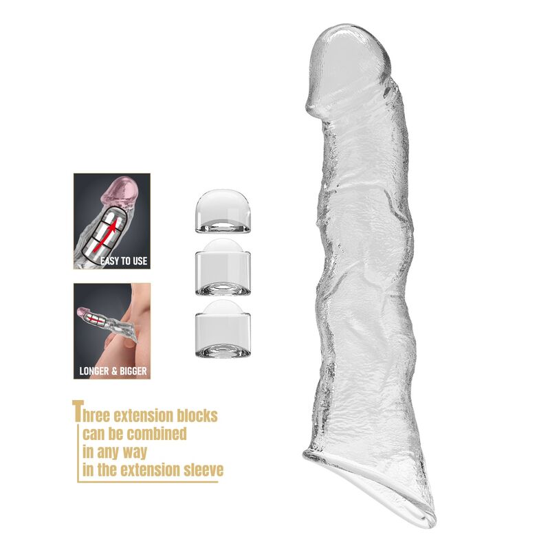 Pretty Love-Guaina Estensione regolabile 28 cm Trasparente · Anelli & Guaine per pene (imaginea 6)