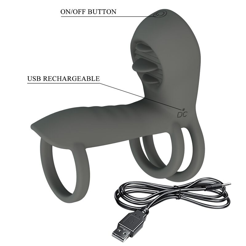 Pretty Love-Guaina Pene con Doppia Stimolazione ed Effetto Orale · Anelli & Guaine per pene (imaginea 4)
