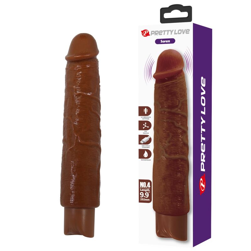 Pretty Love-Gavin Vibrator Realist 25 cm Marrone