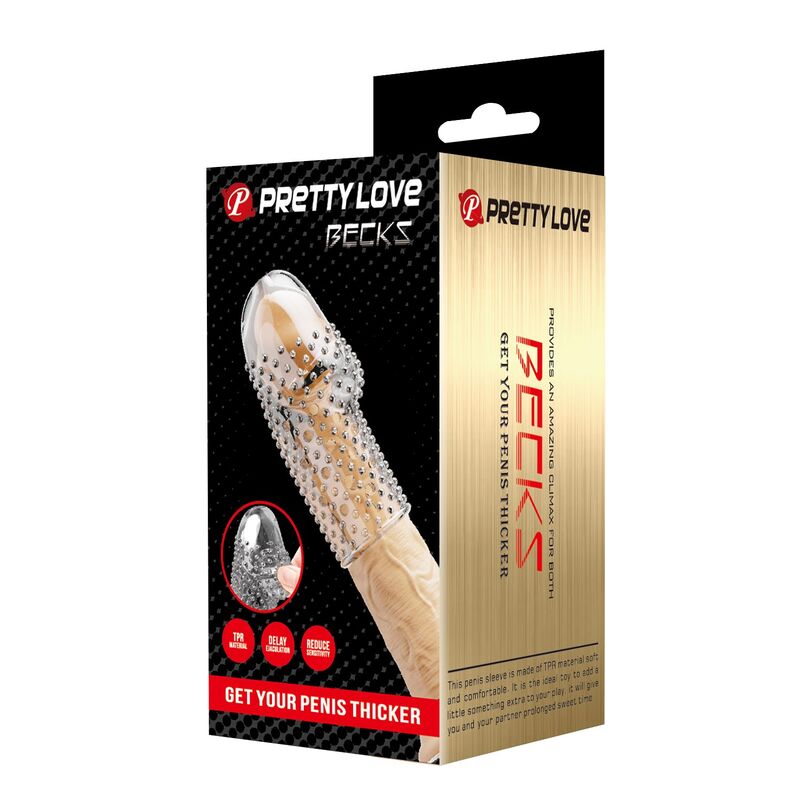Pretty Love-Geek's Guaina Textured per Pene Trasparente · Anelli & Guaine per pene (imaginea 4)
