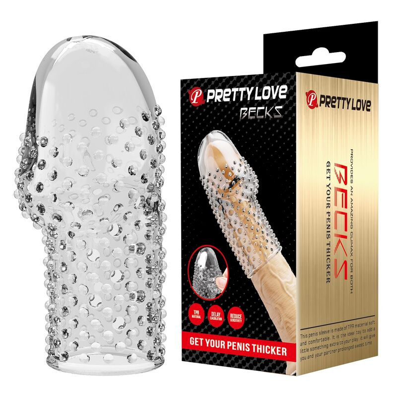 Pretty Love-Geek's Guaina Textured per Pene Trasparente