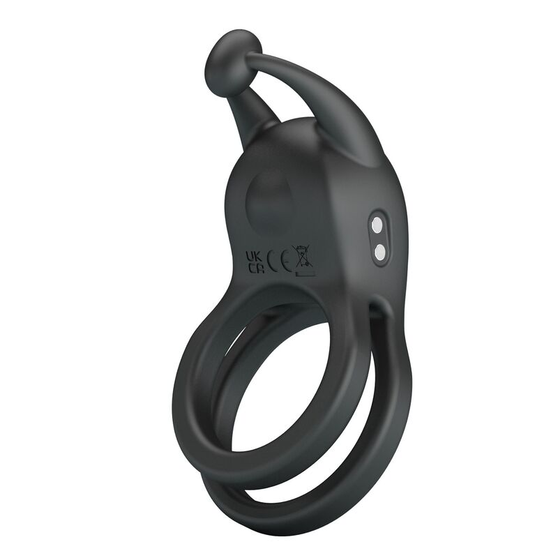 Pretty Love-Goodwin Anello Vibratore Doppio Ricaricabile Nero · Anelli & Guaine per pene (imaginea 4)