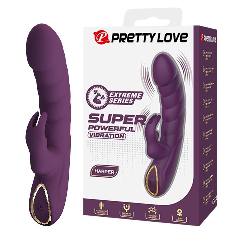 Pretty Love-Harper Vibrator Rabbit 10 Funzioni Viola · Vibratori