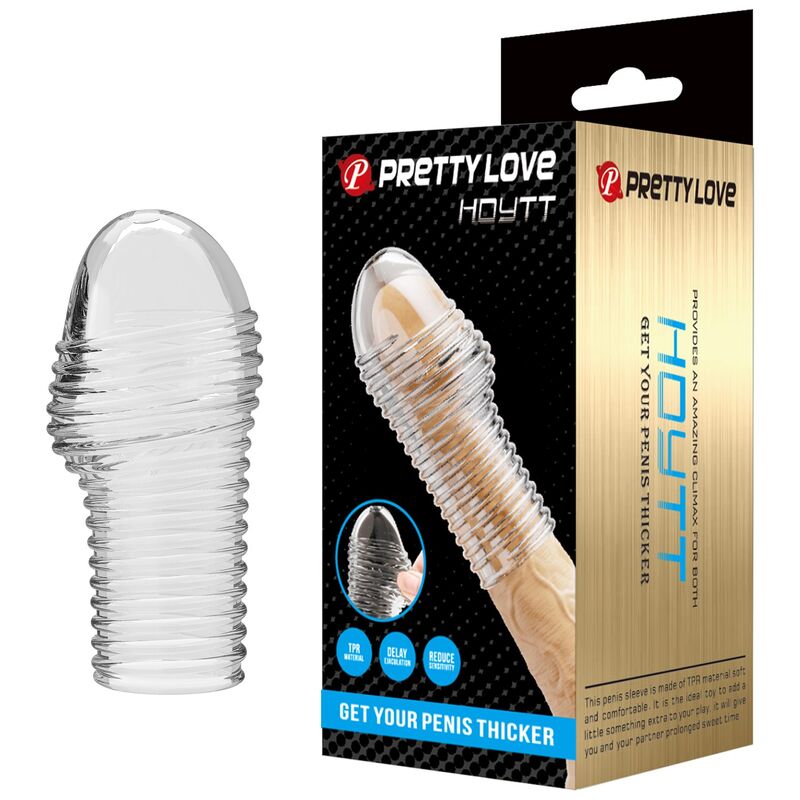 Pretty Love-Hottt Guaina Textured per Pene Trasparente