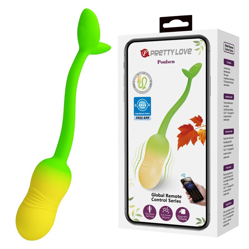 Pretty Love-Pulsen Uovo Vibratore con Applicazione Verde-Giallo