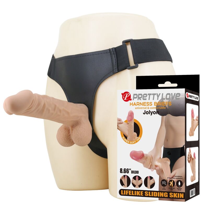 Pretty Love-Jolyon Strap-on con Dildo Flessibile 22 cm Natural · Dildo & Stimolatori