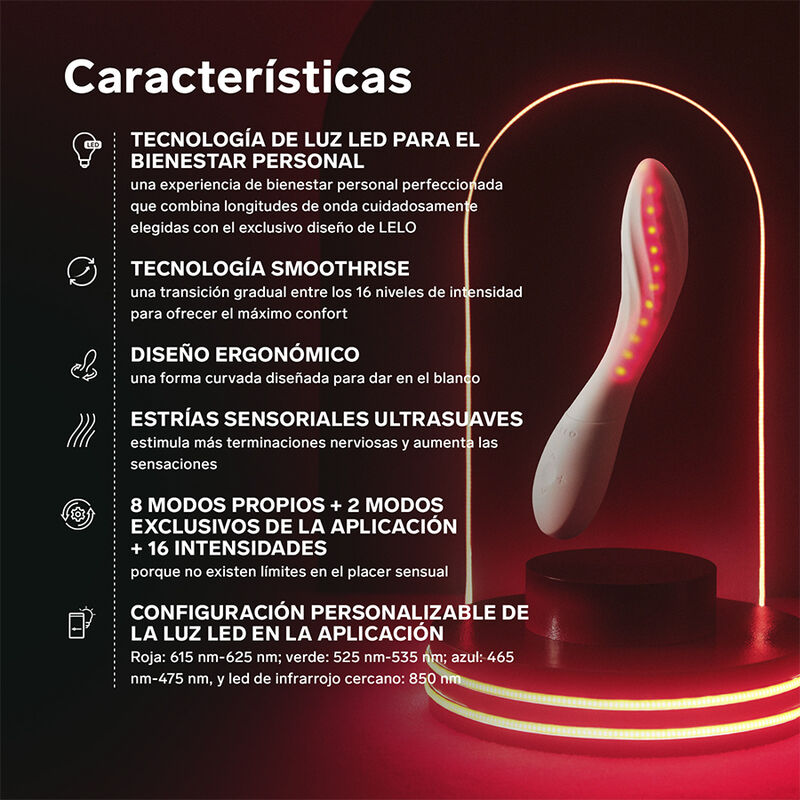 Lelo-Mona Spectra Massaggiatore Intimo con Luce Rossa · Giocattoli per coppie (immagine 4)