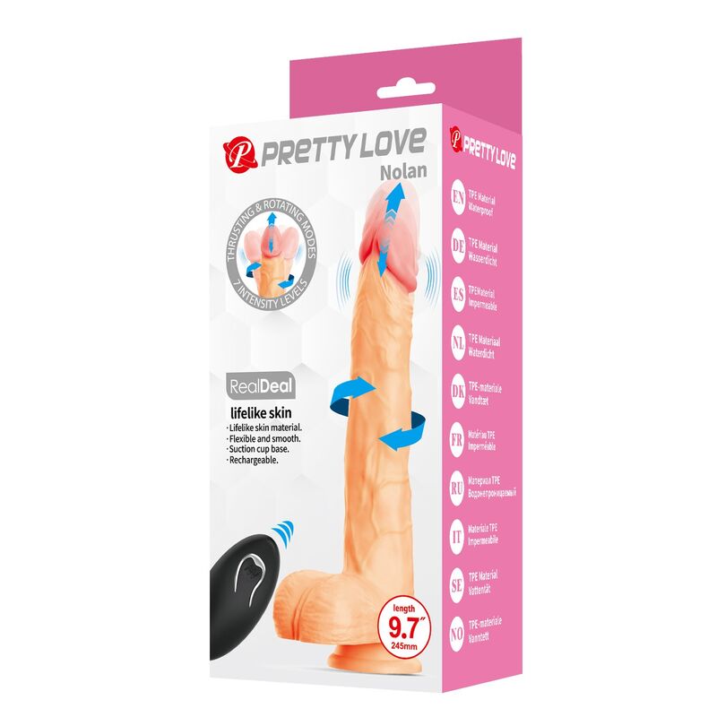 Pretty Love-Nolan Dildo Vibratore con Telecomando 24,5 cm 8 PRETTY LOVE - NOLAN THRUSTING & ROTATING VIBRATING DILDO REMOTE CONTROL 24.5 CM Ø 5 CM NATURAL · Vibratoare (imaginea 8)