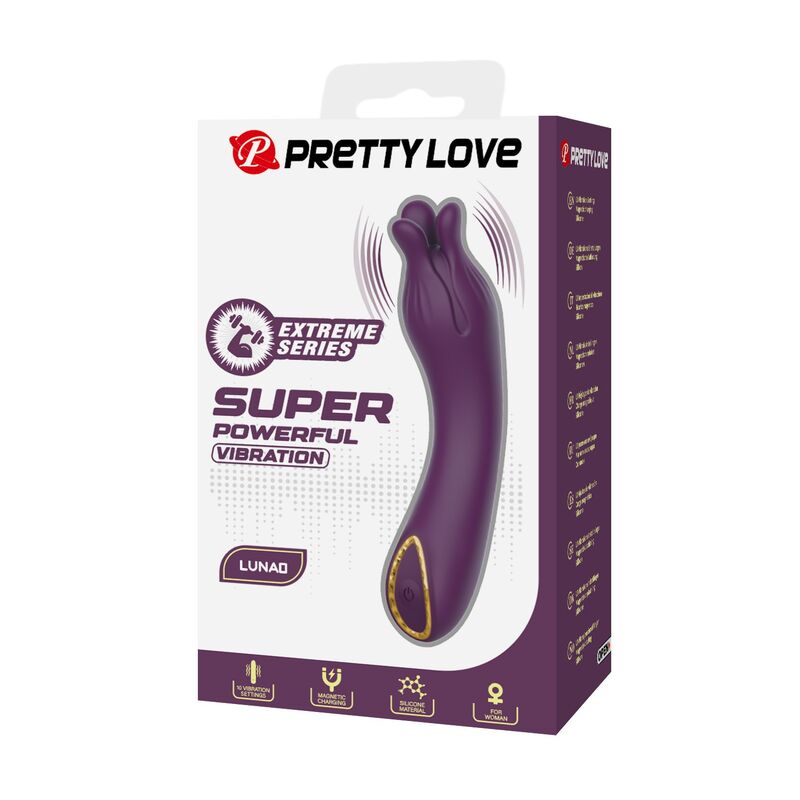 Pretty Love-Lunao Vibratore a doppia testa flessibile Viola · Vibratori (imaginea 3)