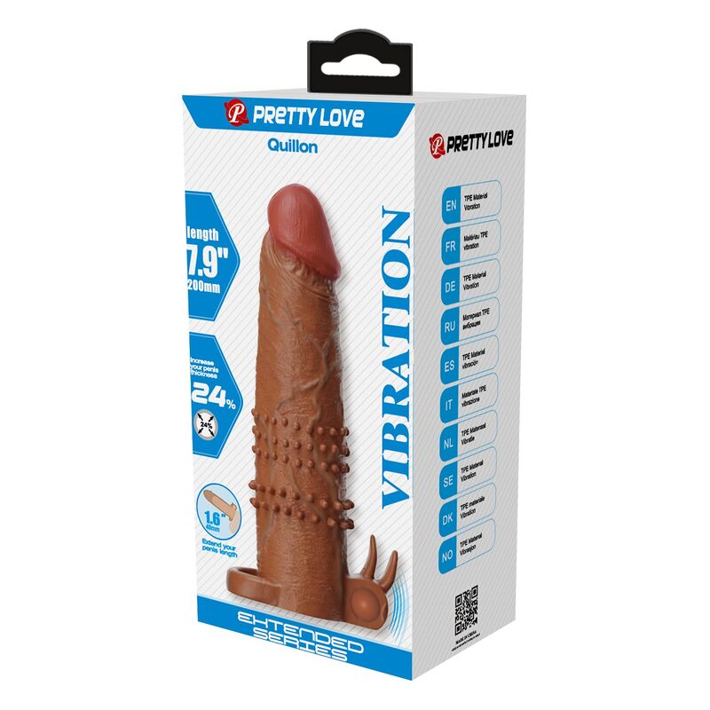 Pretty Love-Quillon Guaina Vibratore per Pene 20 cm Marrone 3 Pretty Love-Quillon Guaina Vibratore per Pene 20 cm Marrone · Anelli & Guaine per pene (imaginea 3)