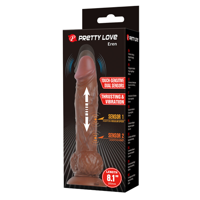 Pretty Love-Eren Dildo Vibratore con Spinta 20,5 cm Marrone · Vibratori (imaginea 8)