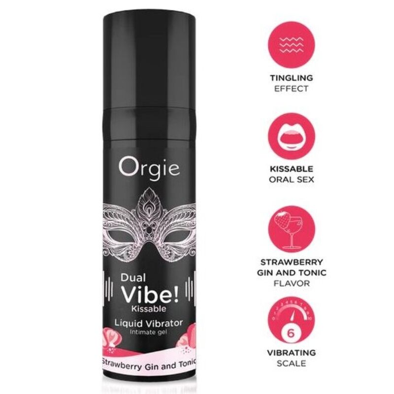 Orgie-Dual Vibe Vibratore Liquido Gin Tonic con Fragole 15 ml 51 Orgie-Dual Vibe Vibratore Liquido Gin Tonic con Fragole 15 ml