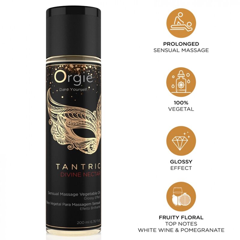 Orgie-Tantrico Divino Nettare Olio Vegetale Massaggio 200 ml
