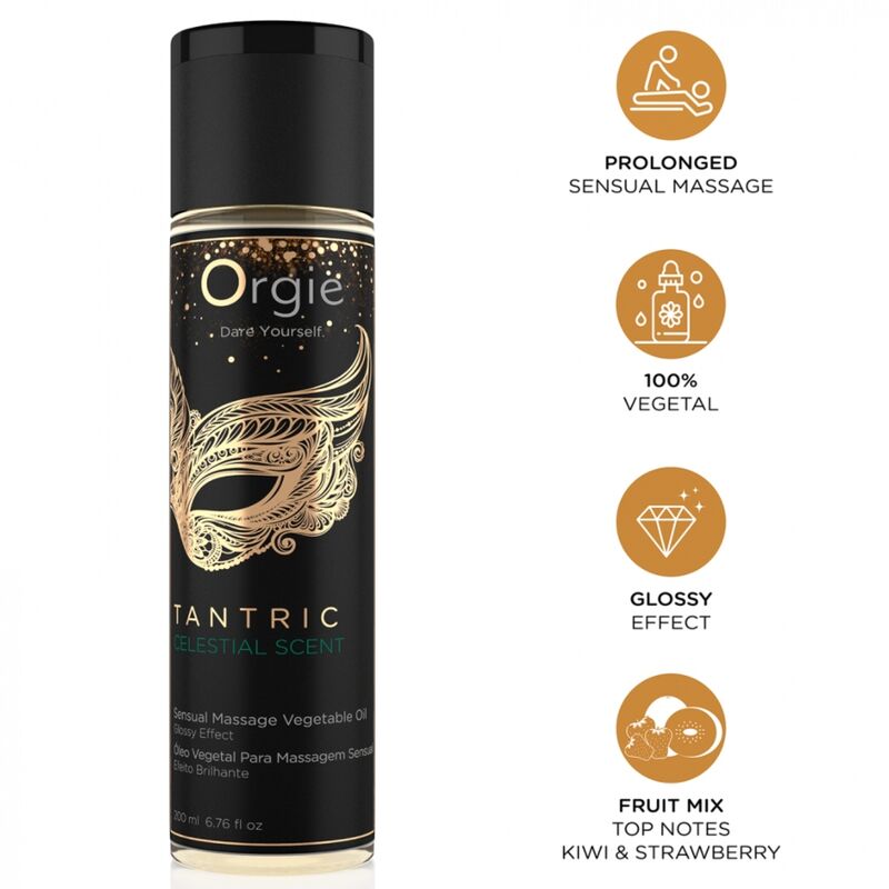 Orgie-Tantrico Celeste Scent Olio Vegetale Massaggio 200 ml