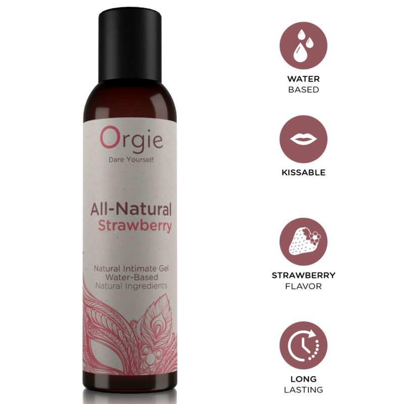 Orgie-All-Natural Lubrificante a base d'acqua Fragole 150 ml 40 Orgie-All-Natural Lubrificante a base d'acqua Fragole 150 ml