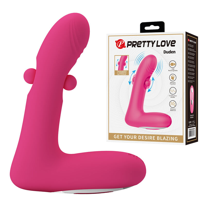 Pretty Love-Duden Vibratore in Silicone con Movimento Oscillante Rosa