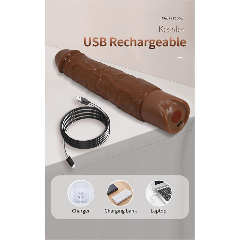 Pretty Love-Kessler Dildo Realist Vibrator 22 cm Marrone 6 Pretty Love-Kessler Dildo Realist Vibrator 22 cm Marrone · Dildo & Stimolatori (imaginea 6)