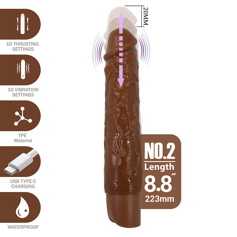 Pretty Love-Kessler Dildo Realist Vibrator 22 cm Marrone 3 Pretty Love-Kessler Dildo Realist Vibrator 22 cm Marrone · Dildo & Stimolatori (imaginea 3)