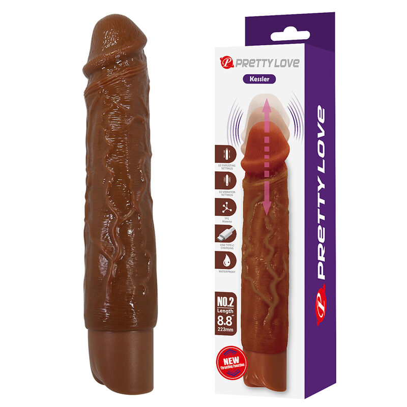 Pretty Love-Kessler Dildo Realist Vibrator 22 cm Marrone