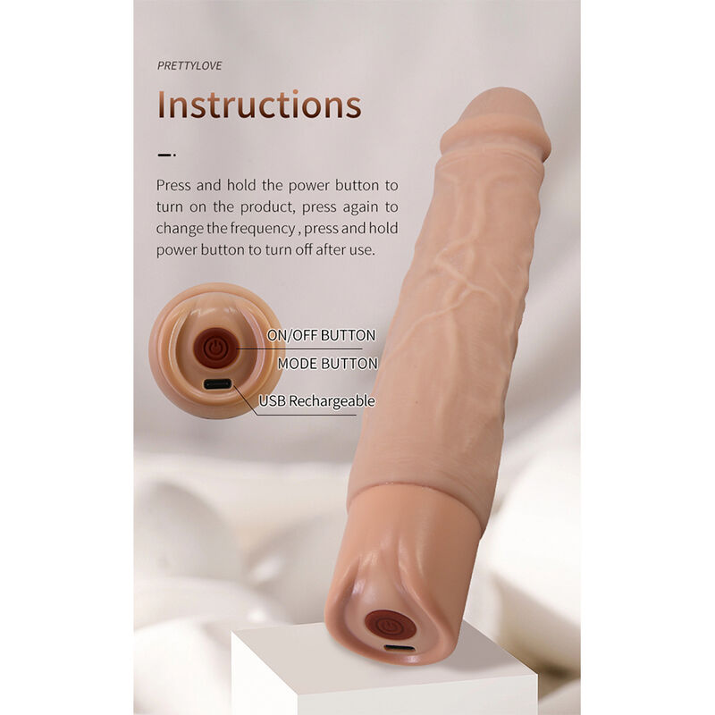 Pretty Love-Kessler Dildo Realist Vibrator 22 cm Naturale · Dildo & Stimolatori (imaginea 4)