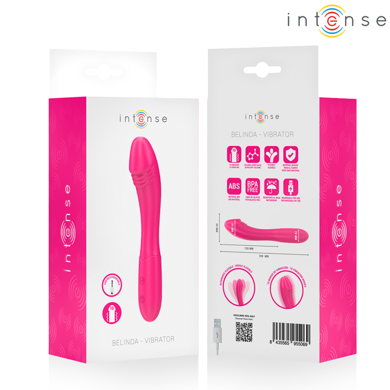 Intense-Belinda Vibratore 19 cm Flessibile 10 Vibrazioni Rosa-Silicone 431 Intense-Belinda Vibratore 19 cm Flessibile 10 Vibrazioni Rosa-Silicone