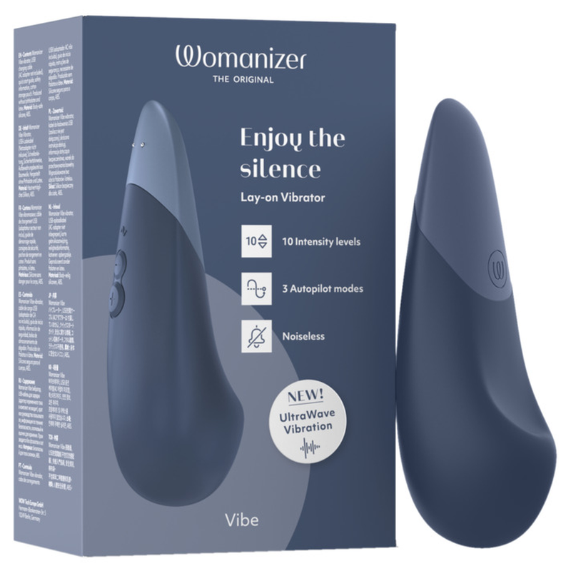 Womanizer-Vibe Lay-on Vibrator Silențios Albastru · Vibratoare