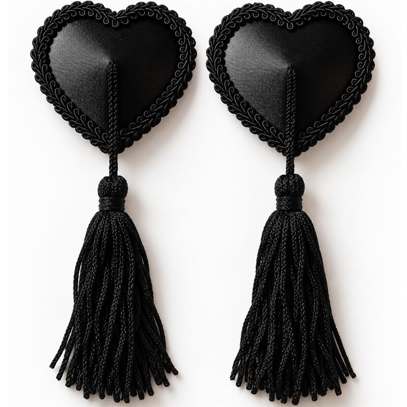 Chilirose-CR 4897 Accessori per capezzoli Cuore con ciocche nere